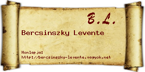 Bercsinszky Levente névjegykártya