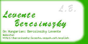 levente bercsinszky business card